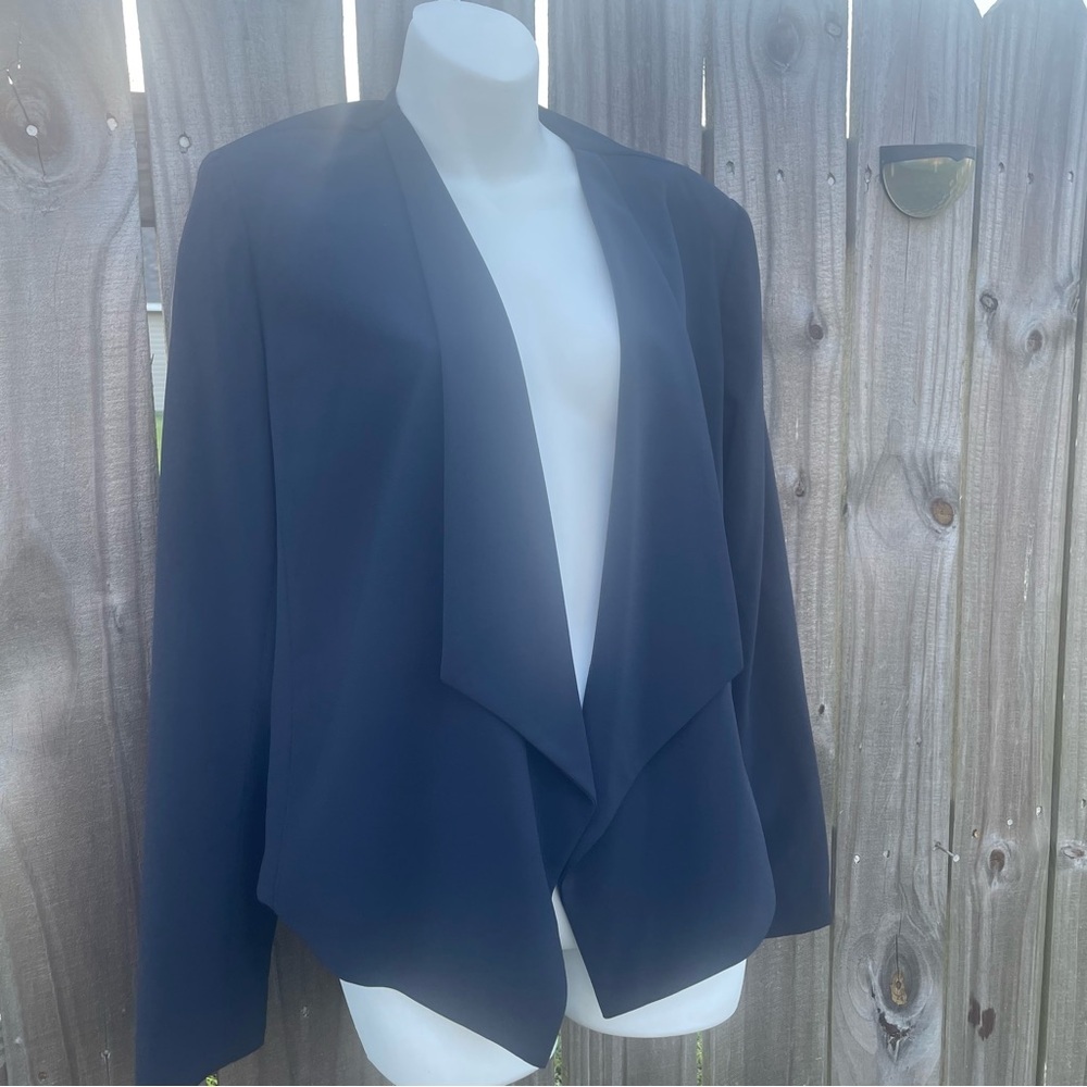 Banana Republic Open-Front Draped Jacket True Navy Blazer Size 12. NEW. Workwear